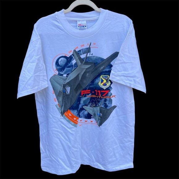 Vintage F-117 Nighthawk Graphic Men’s T-shirt Size L NEW Without Tags. NOS. - Picture 1 of 5